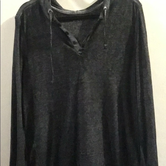 NWOT button front thin hoodie long sleeve - Picture 1 of 2